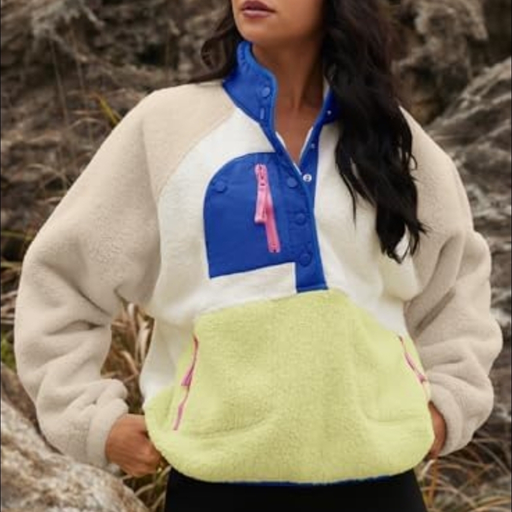 Colorblock Teddy Jacket
